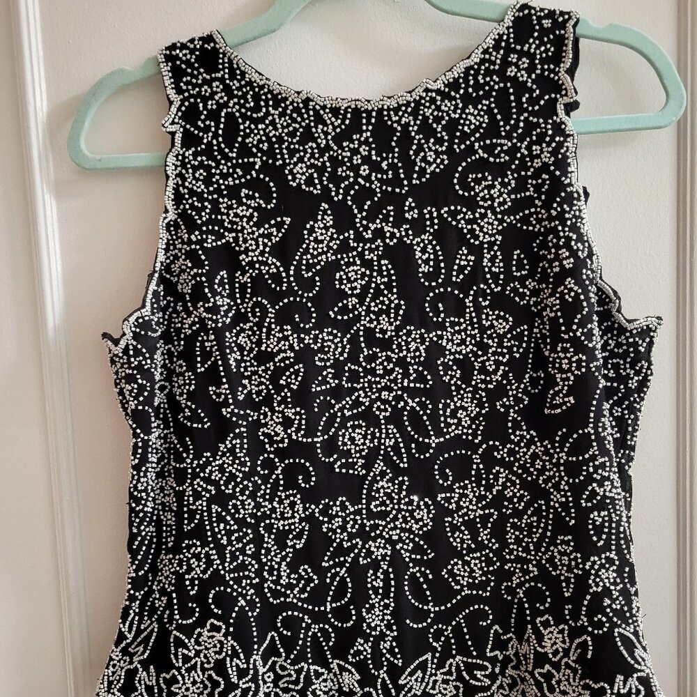 Vintage JDM New York Beaded Floral Formal Sleeveless Top
